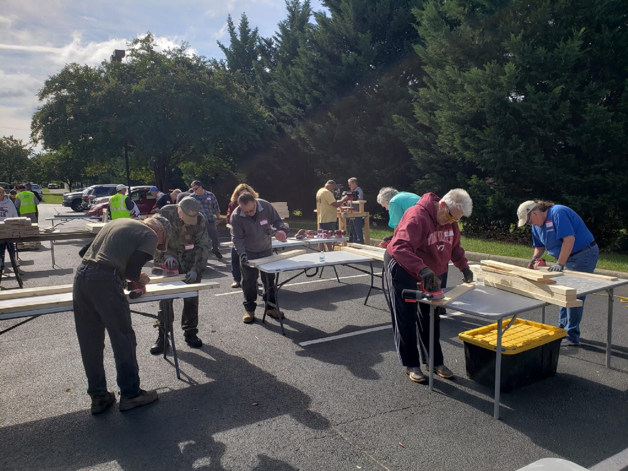 VFW Post 1264. Post 1264 Auxiliary and Volunteers were Pleased to Partner with Sleep with Heavenly Peace making 30 plus beds for children.  This is a Good example of how this Post helps with the local Community.  Over 39 Volunteers,  the Post providing all supplies.